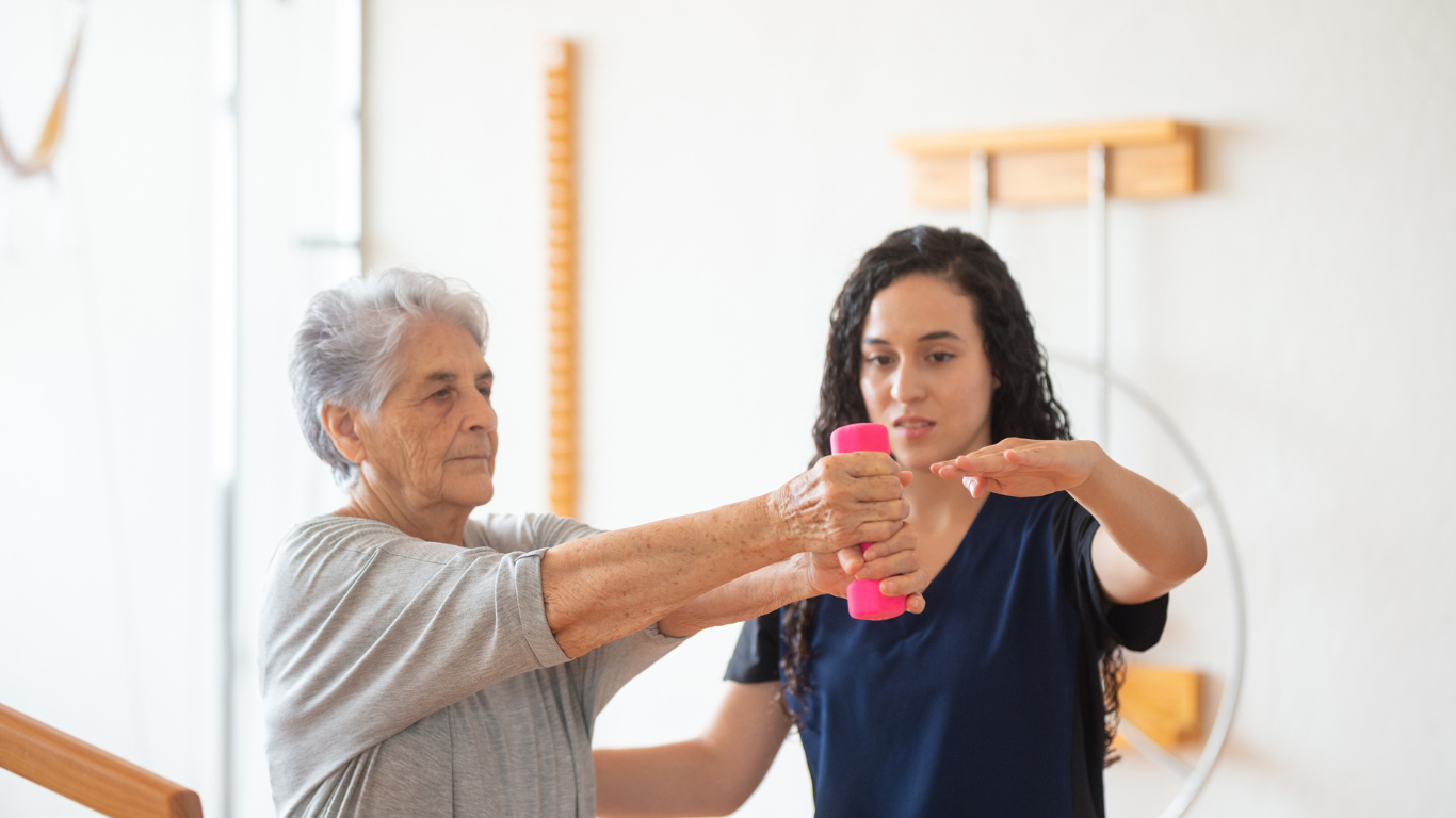 Blog Images (71) Senior receiving occupational therapy with a caretaker