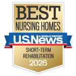U.S. News Award badge 2026 Best Nursing Homes: Short-term Rehabilitation