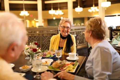 residents in the formal dining room